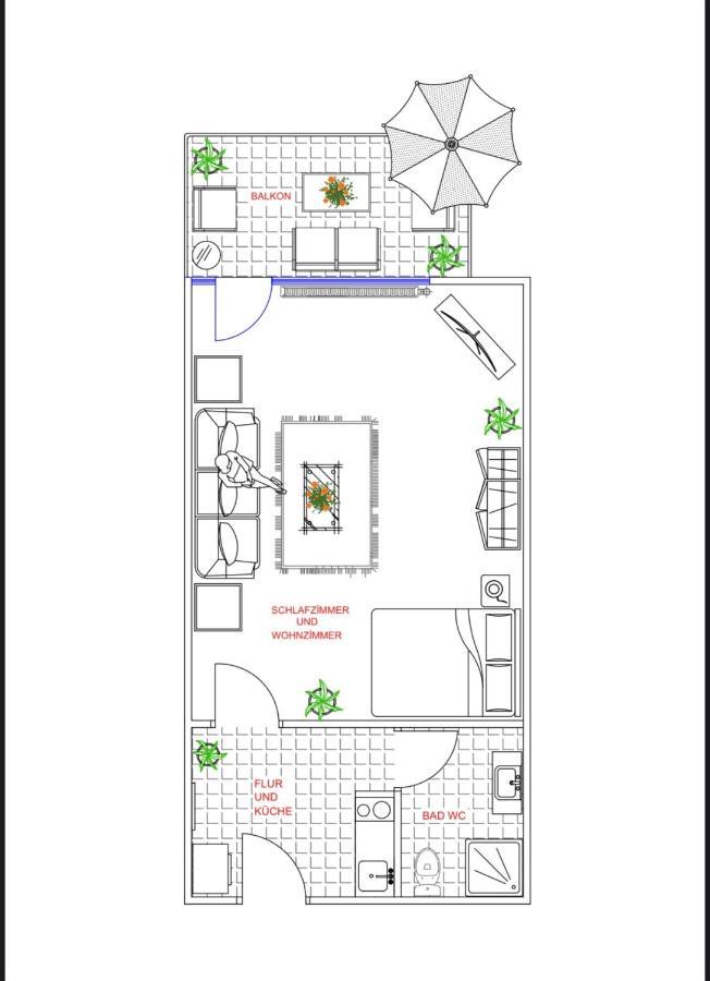 Deluxe Apartment 2 - Ruhe Oase - 1Zkb Balkon - Parkplatz Bad Nauheim Luaran gambar